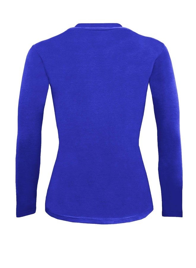 Natural Uniforms Women's Under Scrub Tee Crew Neck Long Sleeve T-Shirt (True Royal Blue, Large) - Image 3
